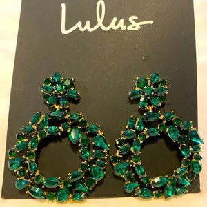Emerald Green & Gold Earrings